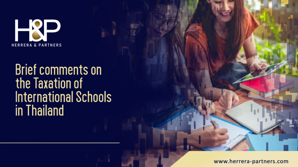 Brief comments on the taxation of International schools in Thailand HP Bangkok Law firm