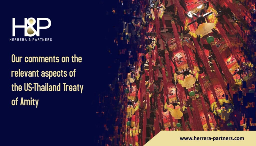 Our comments on the relevant aspects of the US Thai Amity Treaty H&P Corporate law firm specialized in Amity Treaty