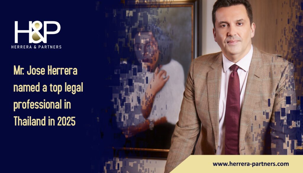Mr. Jose Herrera partner at H&P named a top lawyer in 2025 H&P Herrera and Partners law firm in Thailand